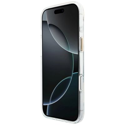 6. Guess IML Script Metal MagSafe Hülle für iPhone Air – Transparent