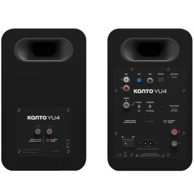 2. Kanto Audio YU4 – 140W Aktive Bluetooth-/Phono-Lautsprecher – Mattschwarz (Paar)
