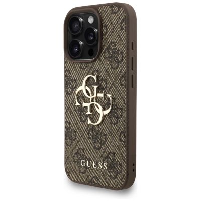 3. Guess 4G Strap 4G Classic Logo Hülle für iPhone 16 Pro - Braun