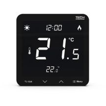Kabelgebundener, zweistufiger, flächenbündig montierter Raumthermostat, schwarz, ST-297z v3 Tech-Controller