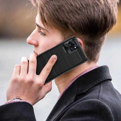8. Carbon Case für Realme 10 5G / Realme 9i 5G Flexible Silikon-Carbon-Abdeckung Schwarz