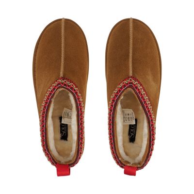 4. Damen-Lederschuhe Solo Soprani Couture Sabot Pelz Hugh Plateau hellbraun SSW421P22 51