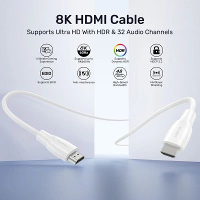 3. UNITEK HDMI 2.1 KABEL 8K HDR WEISS 3M