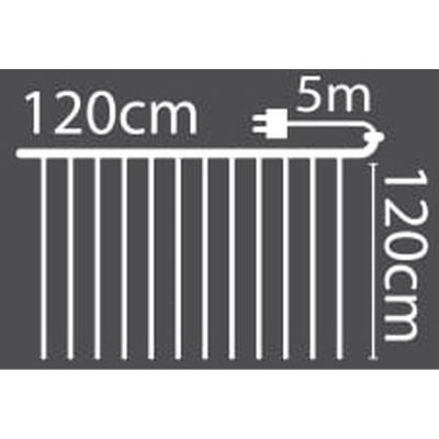 12. Weihnachtsbaumbeleuchtung, Lichtvorhang für den Außenbereich/Innenbereich, 144 LEDs, 120 x 120 cm, mit Fernbedienung, warmweiß