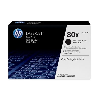 HP 80X 2er-Pack Original LaserJet XL Schwarze Tonerkartuschen