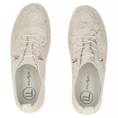 5. Beige Lederschuhe mit Gummibändern Filippo DP7810