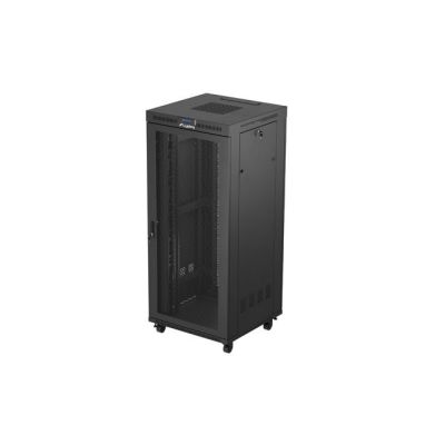 15. Lanberg 19" 37U 800X800 schwarzer Stand-Rackschrank mit perforierten Türen (Flat Pack)
