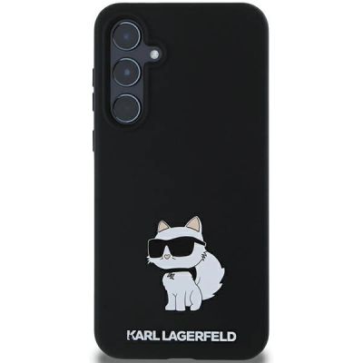 3. Karl Lagerfeld Choupette-Silikonhülle für Samsung Galaxy A35 – Schwarz