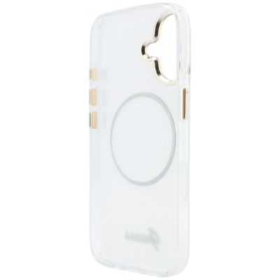 7. Guess IML Gradient Script Metal MagSafe Hülle für iPhone 17 - Weiß