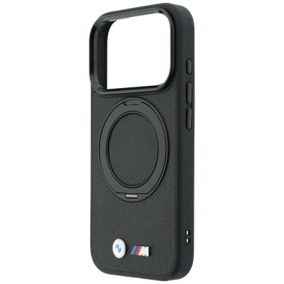 6. BMW Kevlar Ring Stand 360 MagSafe Hülle für iPhone 18 Pro / 17 Pro - Schwarz