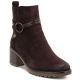 Wildleder-Ankle-Boots für Damen mit Blockabsatz, braun, Potocki SZ12527