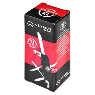 AZYMUT Izeron Taschenmesser - 13 Werkzeuge + Holster, 90 mm schwarz (HK20017-8BL)