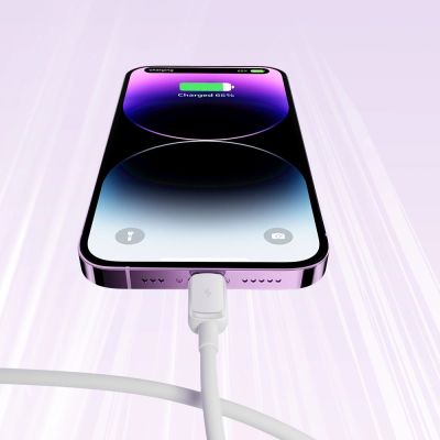 11. Joyroom Multi-Color Series A14 Lightning / USB-A 2,4A 1,2 m Kabel - Weiß