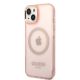 2. Guess GUHMP14SHTCMP iPhone 14 6.1" pink/pink Hartschale Gold Outline Translucent MagSafe