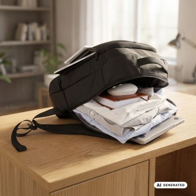 2. NANORS Laptop-Rucksack, 15,6", Schwarz, 42 x 28,5 x 14 cm, Wasserdicht RS204 B