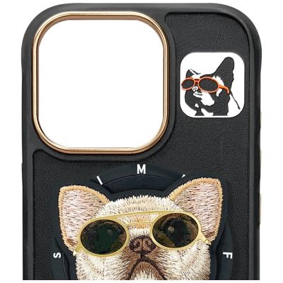 7. Nimmy Glasses Cool Dog MagSafe Case für iPhone 16 Pro - Schwarz