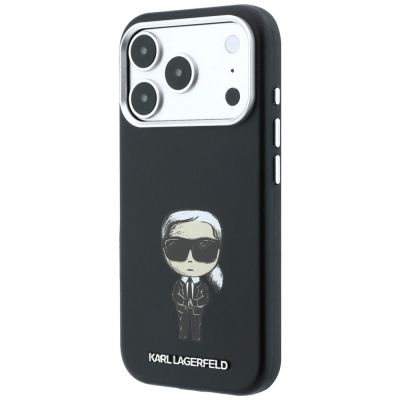 3. Karl Lagerfeld Smooth Ikonik Sketch MagSafe Hülle für iPhone 18 Pro / 17 Pro - Schwarz