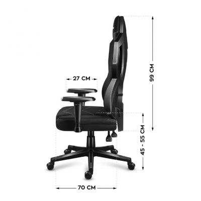 15. Huzaro Combat 6.2 Schwarzer RGB-Gaming-Stuhl