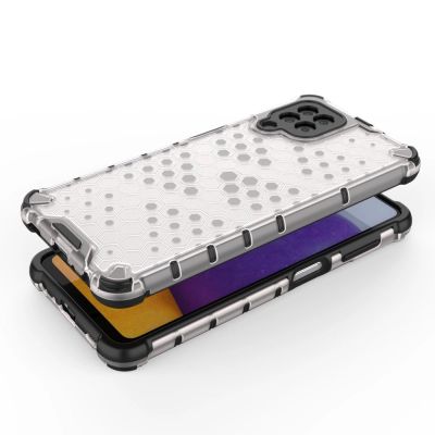 4. Honeycomb Handyhülle Schutzhülle mit TPU Rahmen für Samsung Galaxy A22 4G blau