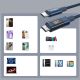 6. PD60W USB-C-zu-USB-C-Digitaldisplay, 1,2 m Nylonkabel – blau