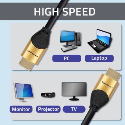 3. QOLTEC HDMI-KABEL V2.1 ULTRA HIGH SPEED 8K | 60 HZ | 28AWG | GOLD | 2 M