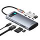 6. Baseus Metal Gleam 7in1 HDMI 4K 60Hz USB-C Hub / 3x USB 3.0 / USB-C PD / SD / microSD - Grau