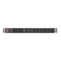LANBERG RACK-STECKDOSENLEISTE 19" PDU PDU-02I1908I-0200-C20-BK (1U, 16A, 2X C19, 8X IEC C13, 2M, C20-STECKER)