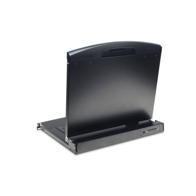 27. Modulare KVM-Konsole mit 17-Zoll-TFT-LCD-Bildschirm, 1 VGA-Anschluss, Touchpad, GE-Tastatur, schwarz