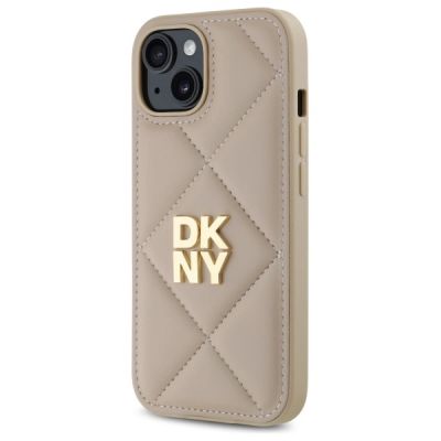 2. DKNY Quilted Stack Logo Hülle für iPhone 15 – Beige