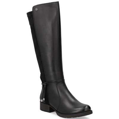 17. Damen-Lederstiefel im Offiziersstil, gefüttert, schwarz Rieker Z9564-00