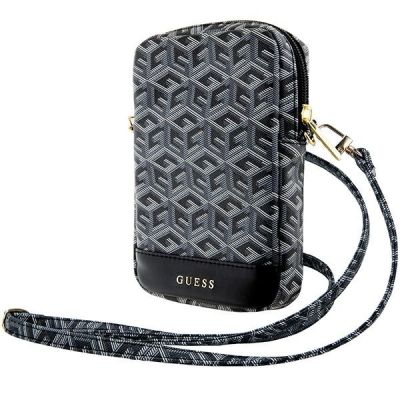 Guess Zip GCube Bottom Stripe Handytasche – Schwarz