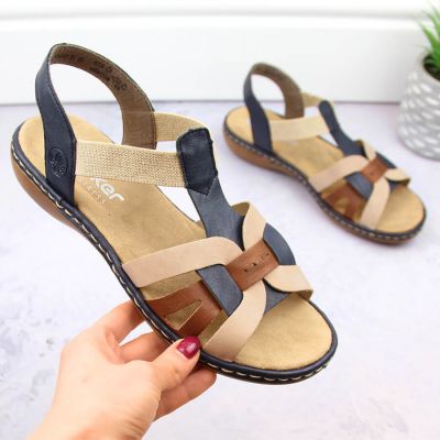 15. Bequeme Rieker W RKR662 mehrfarbige Sandalen