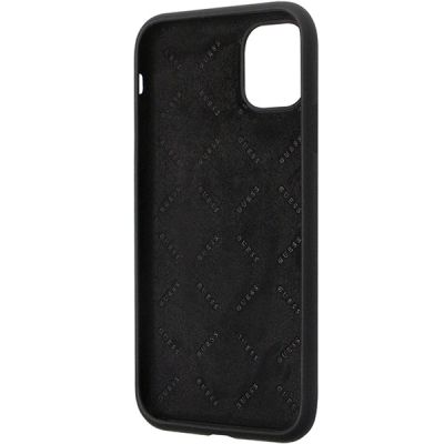 7. Guess GUHCN614DGPK Hülle für iPhone 11 / Xr - Schwarzes Silikon Logo Strass 4G