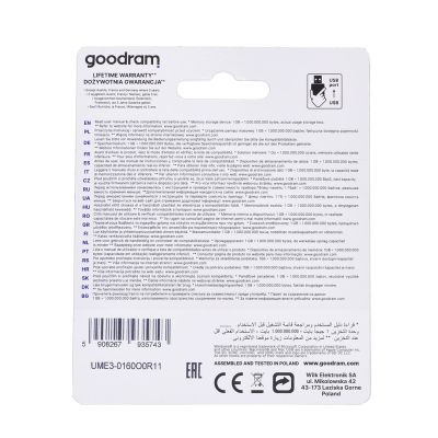 2. GoodRam UME3 UME3-0160O0R11 USB-Stick (16 GB; USB 3.0; orange)