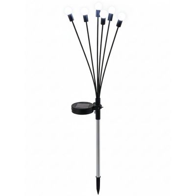 9. Solarlampe „Tanzt im Wind“ – Weiße Kugeln, 6 LEDs, 72 cm, Kaltweiß