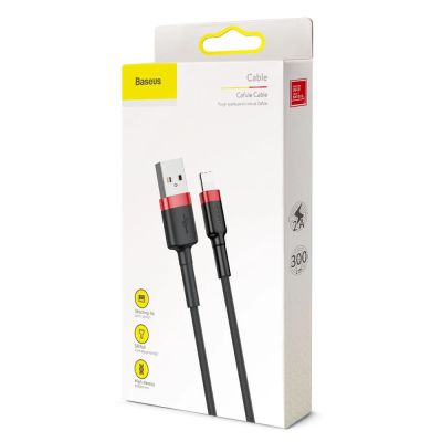 9. Baseus Cafule USB-A / Lightning 2A QC 3.0 Kabel 3 m - Schwarz und Rot