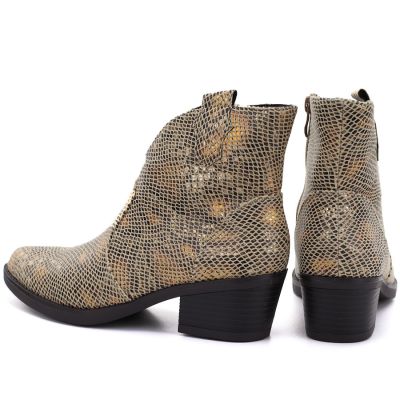 5. Damen-Cowboystiefel Schlangenmuster Gold M.Daszyński MR2382