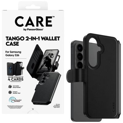 5. CARE by PanzerGlass Tango 2in1 Brieftaschenhülle für Samsung Galaxy S26 - Schwarz