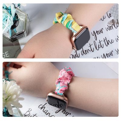 6. Stoffarmband für Apple Watch 42/44/45 mm, elastisches Armband – Gelb