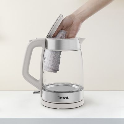 6. Tefal Wasserkocher KI605B30, 1,7 l, 2200 W, Grau, Silber, Transparent