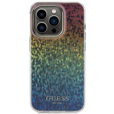 3. Guess IML Faceted Mirror Disco Iridescent Hülle für iPhone 15 Pro – mehrfarbig