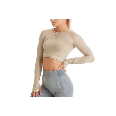 GymHero Langarmshirt LONG-SAND Beige M/L