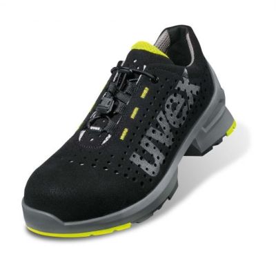 Uvex 85438 Sicherheitsschuhe, Größe 43, PUR-Sohle W11, Schwarz, Limette