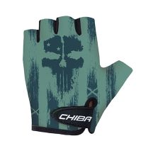 CHIBA COOL KIDS Kinderhandschuhe, grün mit Totenkopf-Motiv, Größe S