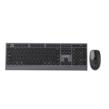 GEMBIRD Kabelloses Tastatur- und Maus-Set mit Dual-Modus, 2,4 GHz + Bluetooth, schlank, US-Layout, Schwarz