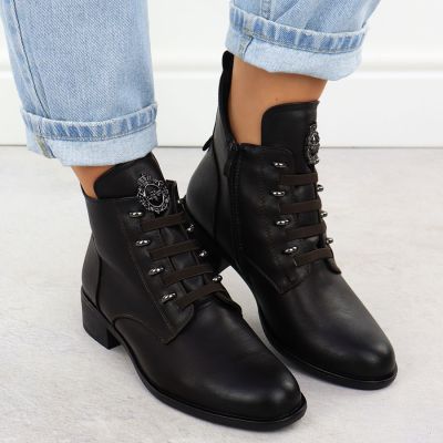 19. Jezzi W JEZ412C isolierte flache Stiefeletten, braun