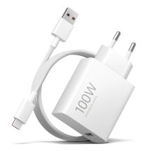 Xiaomi MY-19-ER Wandladegerät, 100 W, 6,1 A, 1 x USB-A, mit USB-C-Kabel, Weiß BHR095VEU