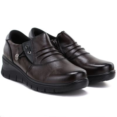 4. Damen-Keilschuhe aus braunem Leder, Vinceza 133118