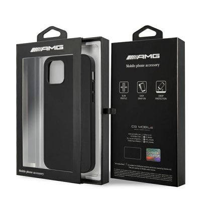 8. AMG Lederhülle mit Heißprägung für iPhone 12 Pro Max – Schwarz