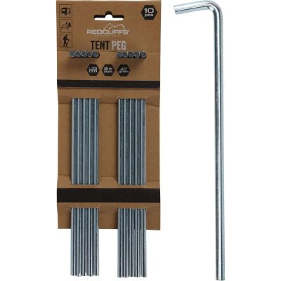 10. Zeltnägel 23 cm, Set mit 10 Metall-Rotklippen
